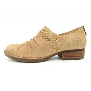Born Katharina Pleated Suede Braide Booties